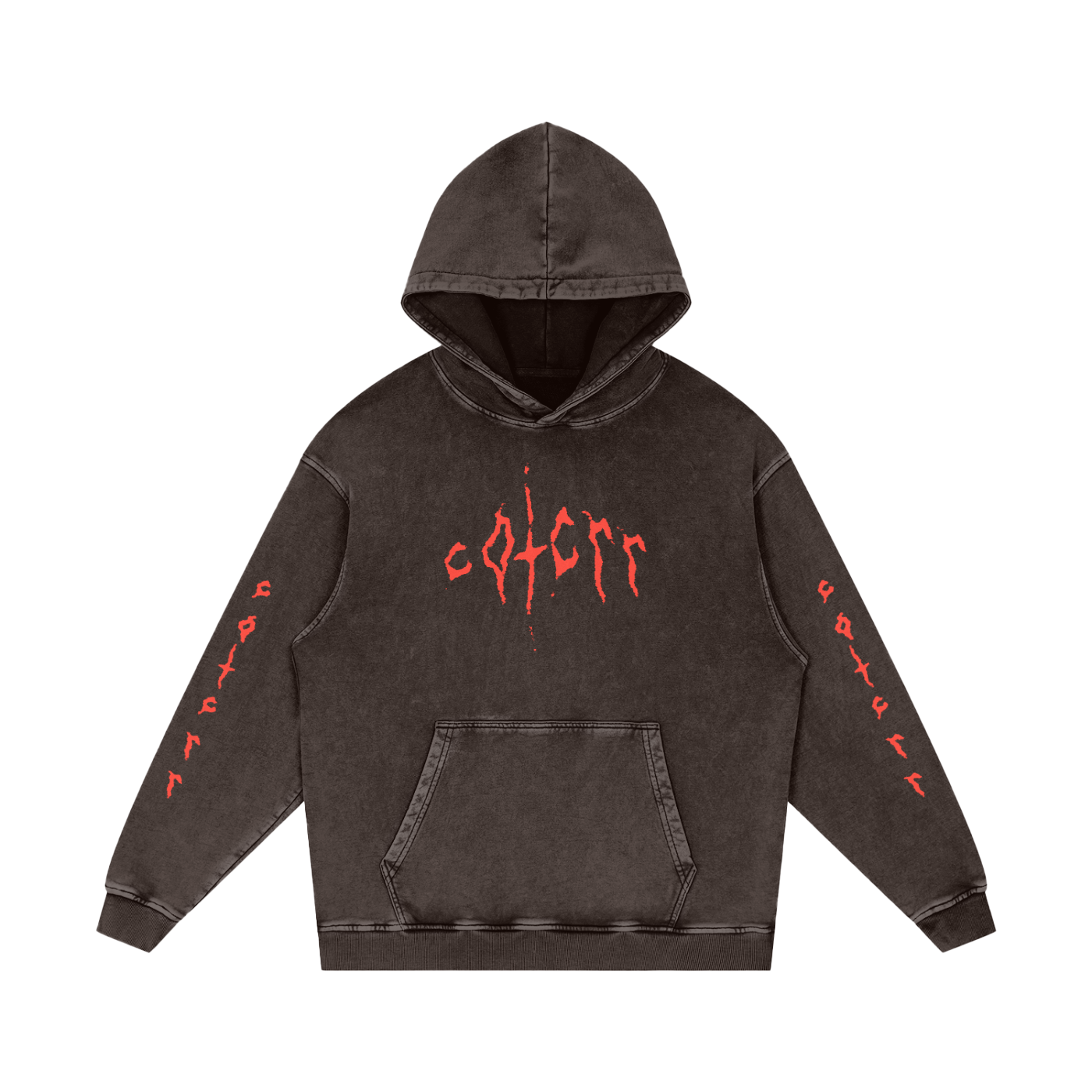 "COTCRR" Snow Washed Loose Cotton Hoodie