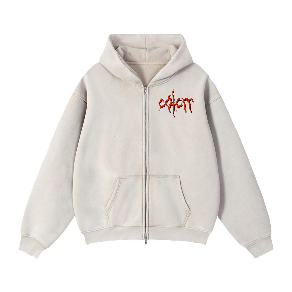 (LIMITED STOCK) "SPYDR" Zip-Through Boxy Fleece Hoodie