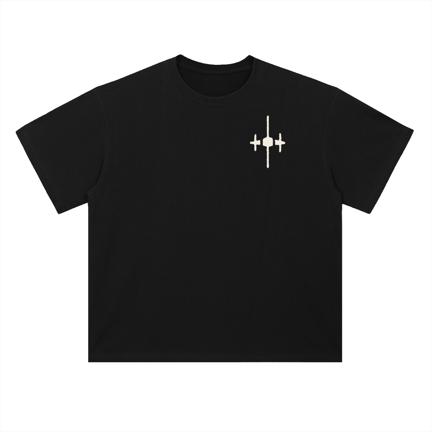 "+++" Heavyweight Drop Shoulder Cotton T-Shirt