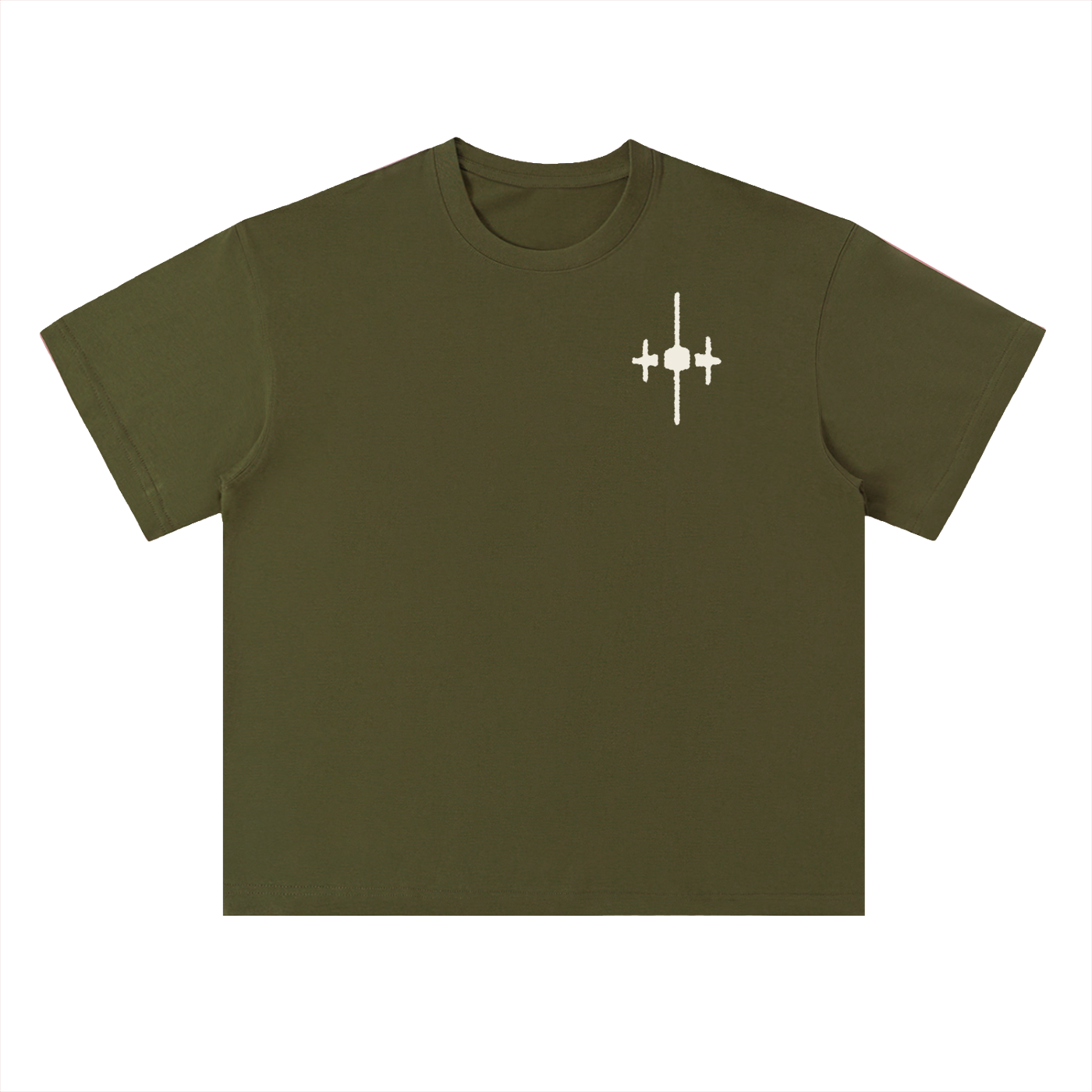"+++" Heavyweight Drop Shoulder Cotton T-Shirt