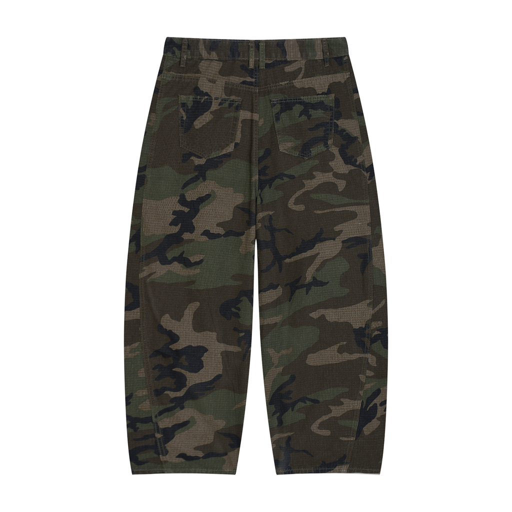 "COTCRR" Men’s Camo Barrel Leg Cargo Pants