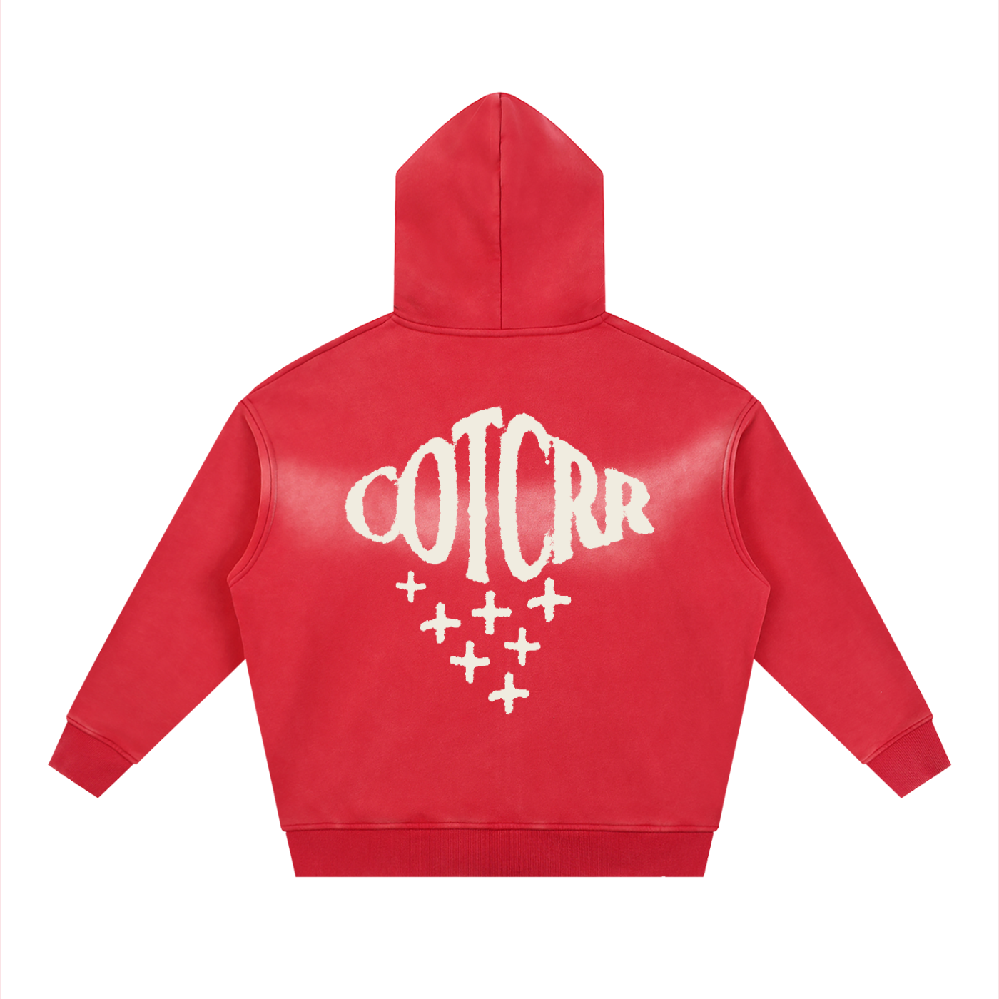 "+++" Sunfade Two-way Zipper Boxy Fleece Hoodie